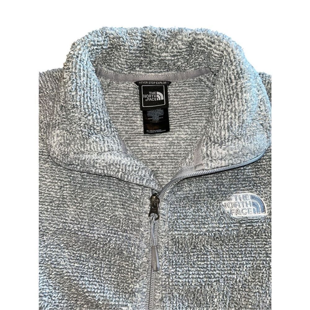 The North Face Light Gray Sherpa Zip-Up Jacket